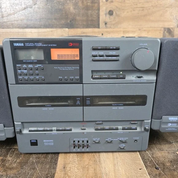 Yamaha Boombox Cassette CD Radio Stereo System YST-SC10 w/ Speakers Parts/Repair